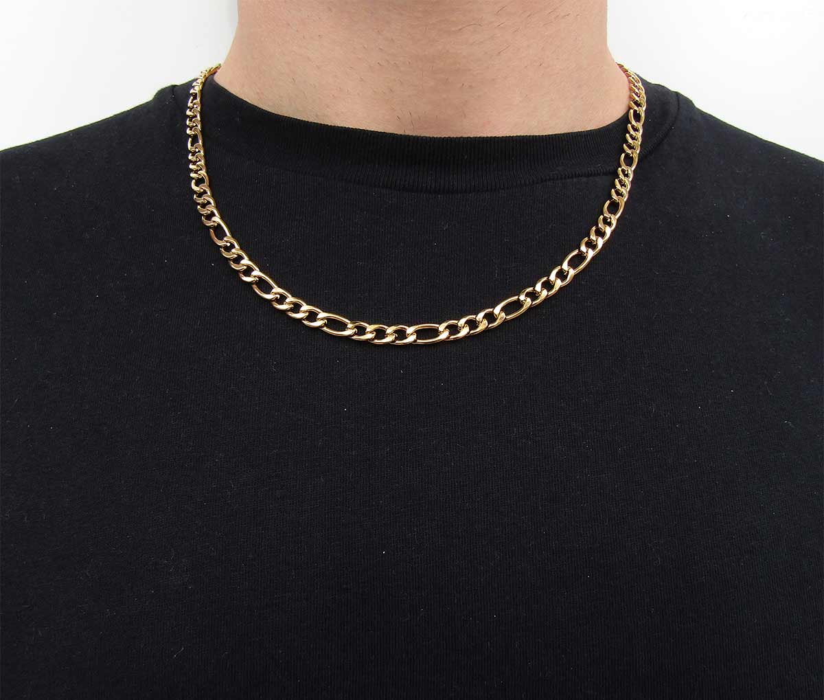 Figaro Chain Gold 6MM Αλυσίδα λαιμού από ανοξείδωτο ατσάλι 316L
